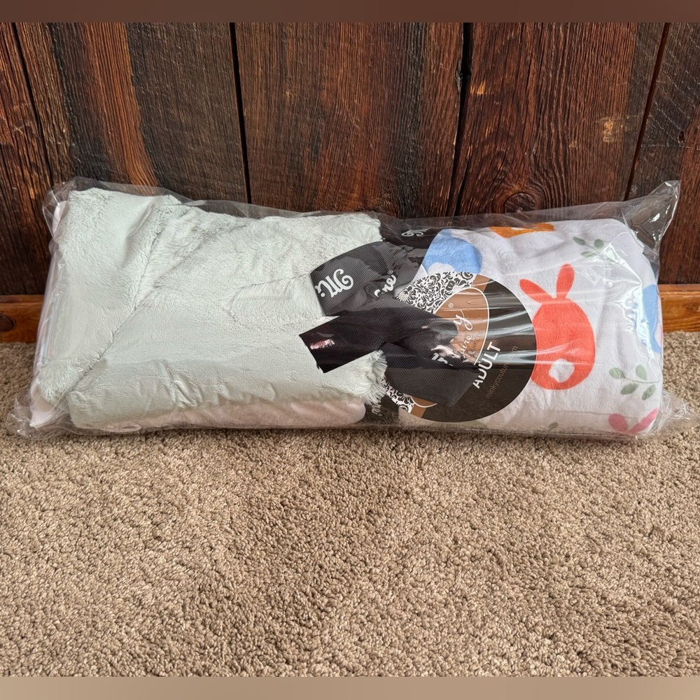 NIP Minky Couture Easter Bunny/Egg Blanket-Adult Size
